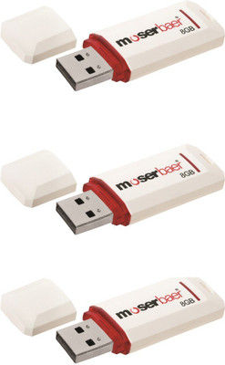 Moserbaer Knight Pack - 3 8 GB Pen Drive(White)