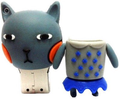 Microware Cat Girl 32 GB Pen Drive(Grey)