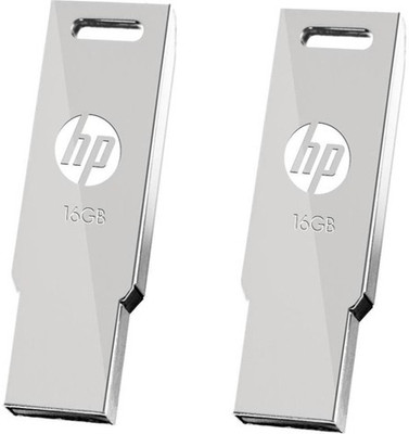 HP V232W Pack Of 2 16 GB Pen Drive(Silver)