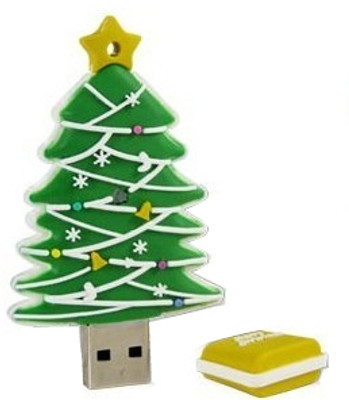 Microware Christmas Tree Shape 4 GB Pen Drive(Green)