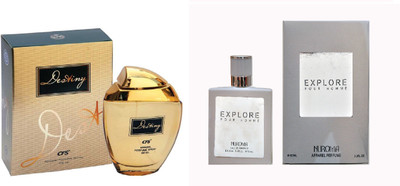 CFS Exotic Destiny Gold And Nuroma Explorer White combo Perfume Eau de Parfum - 200 ml(For Boys & Girls)
CFS Exotic Destiny Gold And Nuroma Explorer White combo Perfume Eau de Parfum - 200 ml(For Boys & Girls)