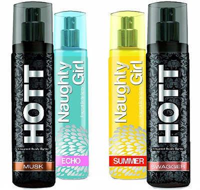 Hott MUSK & SWAGGER + Naughty Girl ECHO & SUMMER Perfume SUPER SAVER Pack of 4 (1200 Sprays Each) Eau de Parfum - 135 ml(For Men & Women)
Hott MUSK & SWAGGER + Naughty Girl ECHO & SUMMER Perfume SUPER SAVER Pack of 4 (1200 Sprays Each) Eau de Parfum - 135 ml(For Men & Women)