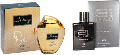 CFS Exotic Destiny Gold And 21 Club Black Combo Perfume Eau de Parfum - 200 ml(For Boys & Girls)
CFS Exotic Destiny Gold And 21 Club Black Combo Perfume Eau de Parfum - 200 ml(For Boys & Girls)