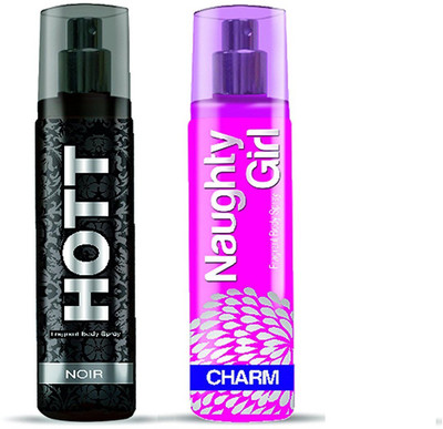 Hott NOIR & Naughty Girl CHARM Perfume Combo For Couple (1200 Sprays Each) Eau de Parfum - 135 ml(For Men)