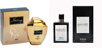 CFS Exotic Destiny Gold And Nuroma Explorer Black Combo Perfume Eau de Parfum - 200 ml(For Boys & Girls)
CFS Exotic Destiny Gold And Nuroma Explorer Black Combo Perfume Eau de Parfum - 200 ml(For Boys & Girls)