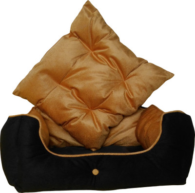 petitude pet store RGB194 XL Pet Bed(Gold & Black)