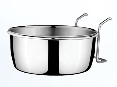 HM STEELS Round Stainless Steel Pet Bowl(900 ml Grey)