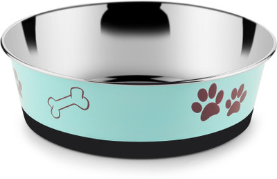 HM STEELS HMSTEELS HDB pet Bowl Round Stainless Steel Pet Bowl(1600 ml Green)