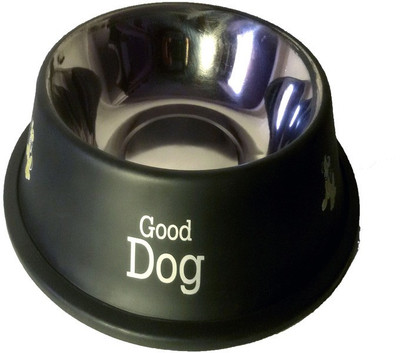 Pets Planet Round Stainless Steel Pet Bowl(2900 ml Black)