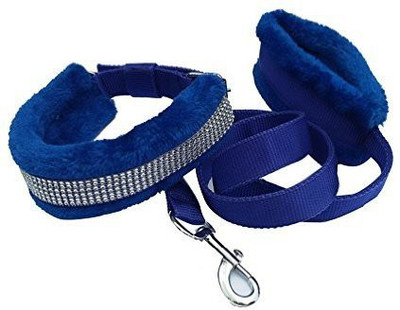 Bow! Wow !! Dog Collar & Leash(, Blue