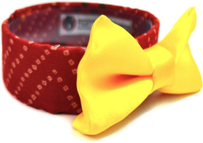 That Dog in Tuxedo Chunri Print Bowtie - S Dog Show Collar(, RED
