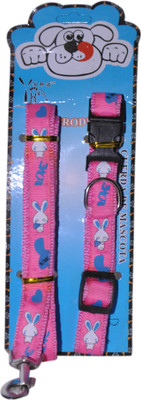 Waves Dog Collar & Leash(, Pink