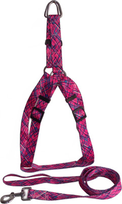 Petshop7 Fancy Medum Nylon 1 Inch Dog Harness & Leash(, Pink