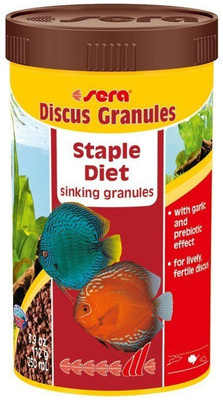 Sera Discus Granules 112g/250ml | Staple Food, Sinking Granules With Garlic and Prebiotic Effect For Lively, Fertile Discus | 112 g Dry Fish Food
Sera Discus Granules 112g/250ml | Staple Food, Sinking Granules With Garlic and Prebiotic Effect For Lively, Fertile Discus | 112 g Dry Fish Food