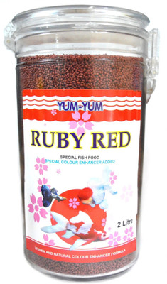 YUM-YUM Ruby Red 2-Liter Special Colour Enhancing Formula with Spirulina | 2 L Dry Fish Food
YUM-YUM Ruby Red 2-Liter Special Colour Enhancing Formula with Spirulina | 2 L Dry Fish Food