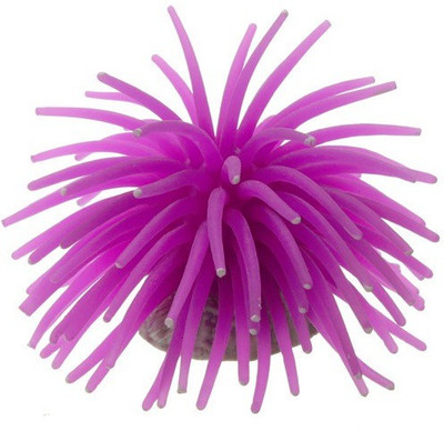 Creative Spinach Purple Sea Anemone Silicone Rubber Toy For Fish