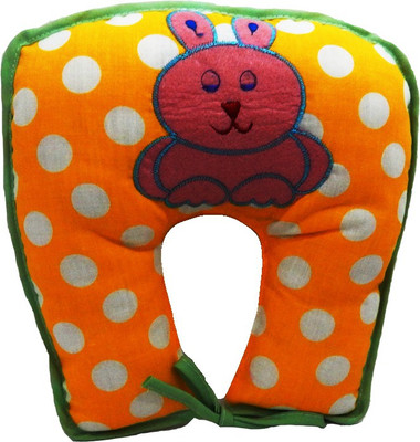 Crack4Deal Dot Print With Cartoon Patch Baby Pillow Pack of 1(Multicolor)