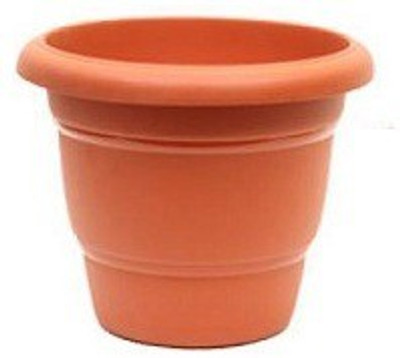 MinervaNaturals 10 Inch Planter Terracotta Color (Set of 05 No's) Plant Container Set(Pack of 5, Plastic)