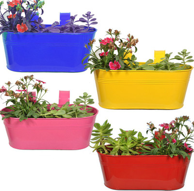 TrustBasket Set of 4 - Oval railing planter - (MAGENTA,BLUE, RED and YELLOW) Plant Container Set(Pack of 4, Metal)
TrustBasket Set of 4 - Oval railing planter - (MAGENTA,BLUE, RED and YELLOW) Plant Container Set(Pack of 4, Metal)