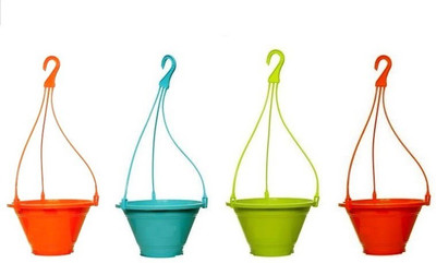Truphe Garden Hanging Flower Pot, Hanging Pot (Pack of 4) Plant Container Set(Plastic)
