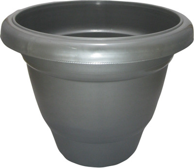 Naina Plant Container(Plastic, External Height - 23 cm), Silver