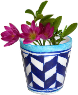 Aurea Plant Container(Ceramic, External Height - 6 cm), Blue