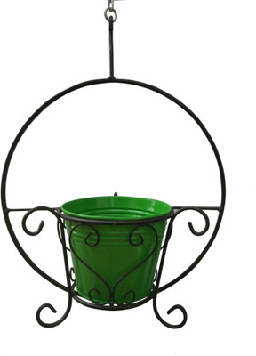 Green Gardenia Garden Plant Container(Metal, External Height - 15 cm)