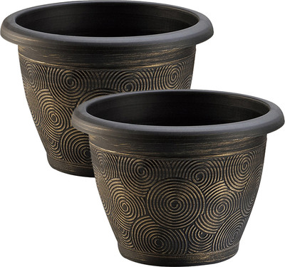 Citigardener Set of 2 Medium Gold Royal Pattern Garden Pots (Diameter 30cm x Height 21cm) Plant Container(Plastic, External Height - Planter 1 - 21 cm)
Citigardener Set of 2 Medium Gold Royal Pattern Garden Pots (Diameter 30cm x Height 21cm) Plant Container(Plastic, External Height - Planter 1 - 21 cm)