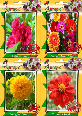 Airex Balsam, Zinnia Mixed, Sungold, Tithonia Seed(20 per packet)