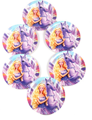 Funcart Riding Princess Theme 9 Plate(Pack of 6)