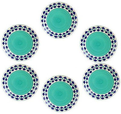 Sunshine Dinner Plate Handmade ( Set of 6 )in 10 Inches with Diamond Pattern in Royal Seagreen Colour by Sunshine Pack of 6 Dinner Set(Ceramic)
Sunshine Dinner Plate Handmade ( Set of 6 )in 10 Inches with Diamond Pattern in Royal Seagreen Colour by Sunshine Pack of 6 Dinner Set(Ceramic)