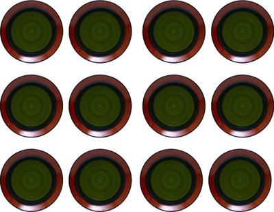 Caffeine Green Chandrakari Plate(Pack of 12)