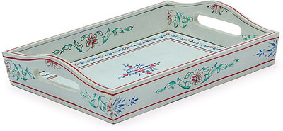 Kaushalam Small Painted: White Tray