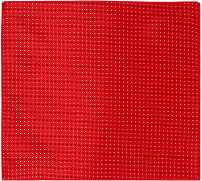 His Honour Self Design Cotton Pocket Square, Red