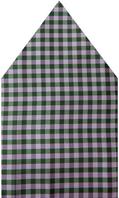 Navaksha Checkered Microfibre Pocket Square, Green