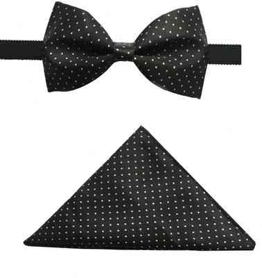 Bsquare Polka Print Microfibre Pocket Square, Black
