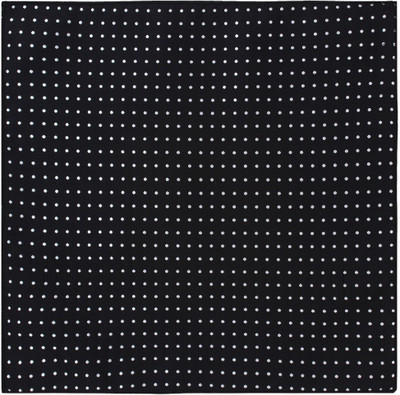 His Honour Self Design Cotton Pocket Square, Black