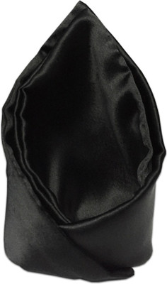Vibhavari Solid Microfibre Pocket Square, Black