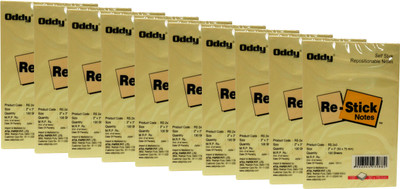 Oddy Re-Stick Paper Notes 100 Sheets Self Stick Repositionable Note Pad Yellow, 1 Colors(Set Of 10, Yellow)
Oddy Re-Stick Paper Notes 100 Sheets Self Stick Repositionable Note Pad Yellow, 1 Colors(Set Of 10, Yellow)