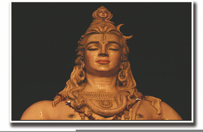 Posterhouzz God Shiva statue during night Fine Art Print(12 inch X 18 inch, Rolled)