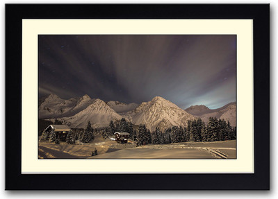 Mountains Covered with Snow Fine Art Print(14 inch X 20 inch, Framed)