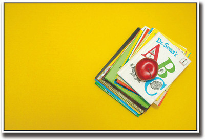 Apple on books photography Fine Art Print(12 inch X 18 inch, Rolled)
