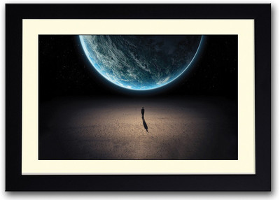 Man Looking At Earth Fine Art Print(14 inch X 20 inch, Framed)