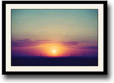 Beautiful sunset view Fine Art Print(10 inch X 14 inch, Framed)