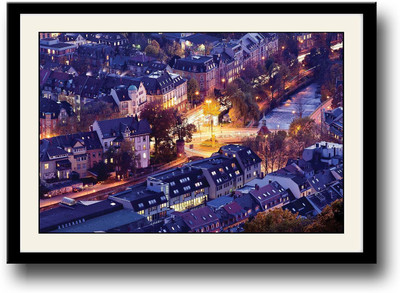 City Aerial view AFP1027 Fine Art Print(10 inch X 14 inch, Framed)