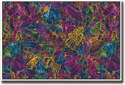 Robots art Fine Art Print(12 inch X 18 inch, Rolled)