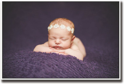 Cute baby on purple blanket Fine Art Print(12 inch X 18 inch, Rolled)