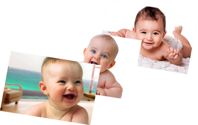 Pack Of Three Cute Baby Posters (17) Paper Print(12 inch X 18 inch, Streched)