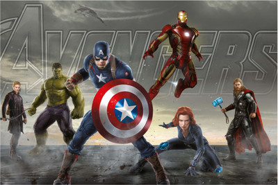 Avengers Together (Officially Licensed) Paper Print(24 inch X 16 inch, Rolled)
