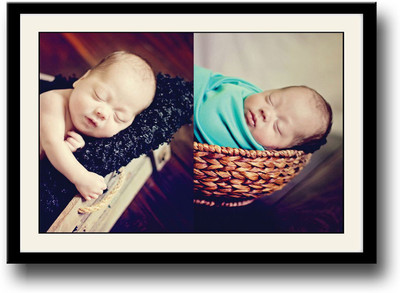 Cute newborn baby sleeping Fine Art Print(10 inch X 14 inch, Framed)